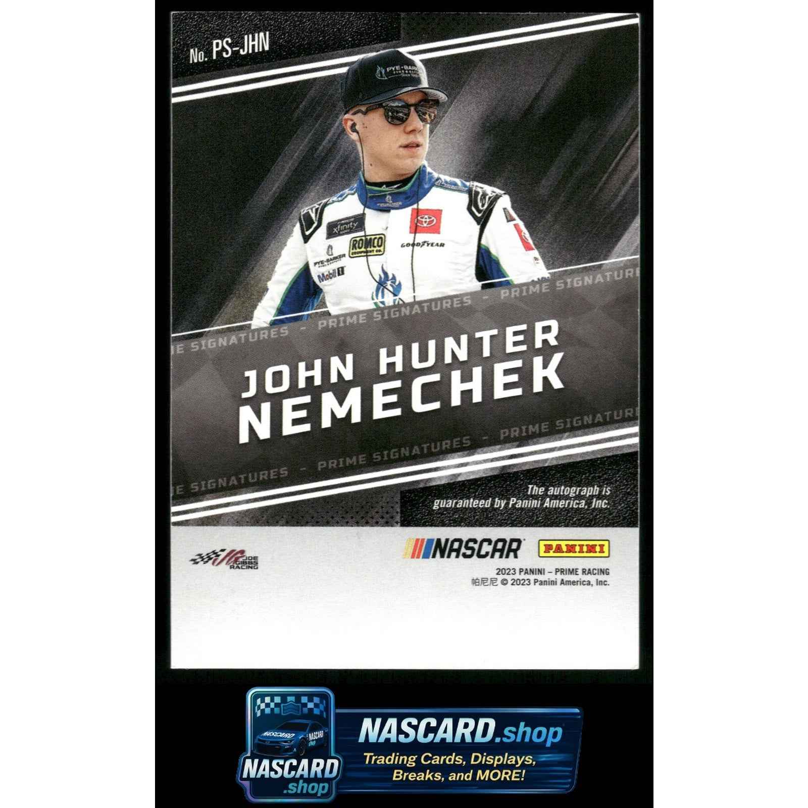 2023 Panini Prime #PS-JHN John Hunter Nemechek Prime Signatures Holo Gold #/25