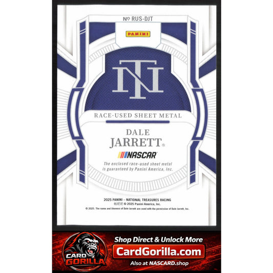 2025 Panini National Treasures Dale Jarrett Race Used Sheet Metal Blue #/75
