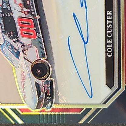 2024 Panini Select Cole Custer Trackside Action Signatures Black Prizms 1/1
