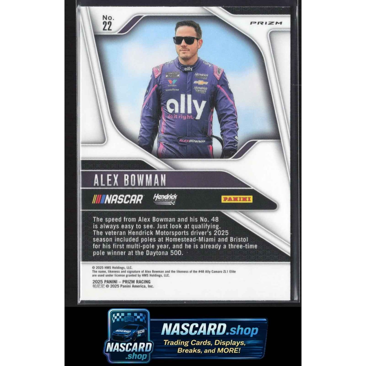 2025 Panini Prizm #22 Alex Bowman White Sparkle