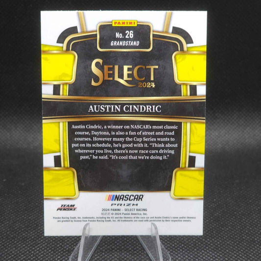2024 Panini Select Racing Grandstand Orange Flash Prizm #26 Austin Cindric - NASCARD.shop
