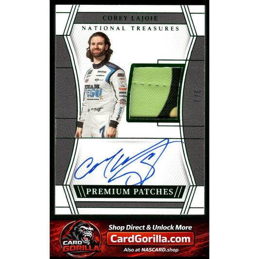 2023 Panini National Treasures Corey LaJoie Premium Patches Green #/3