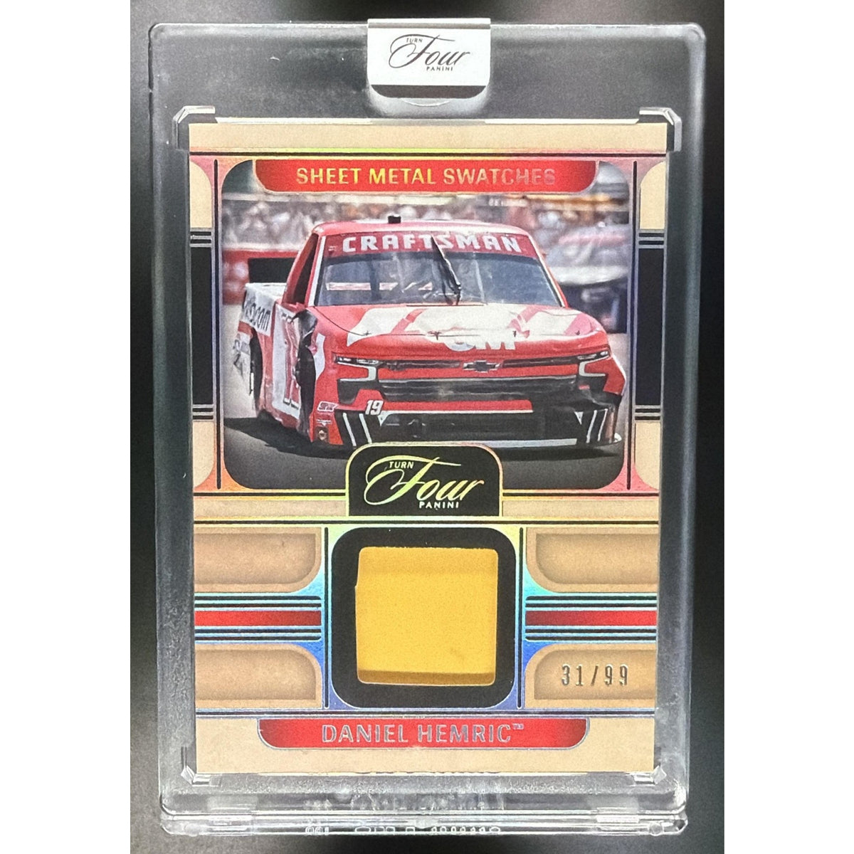 2026 Panini Turn Four Racing Daniel Hemric Sheet Metal Swatches Holo Silver /99