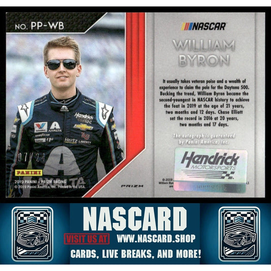 2019 Panini Prizm #PP-WB William Byron Patented Pennmanship Rainbow Prizm #/24 - NASCARD.shop
