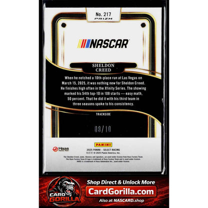 2025 Panini Select #217 Sheldon Creed Gold Prizms #/10