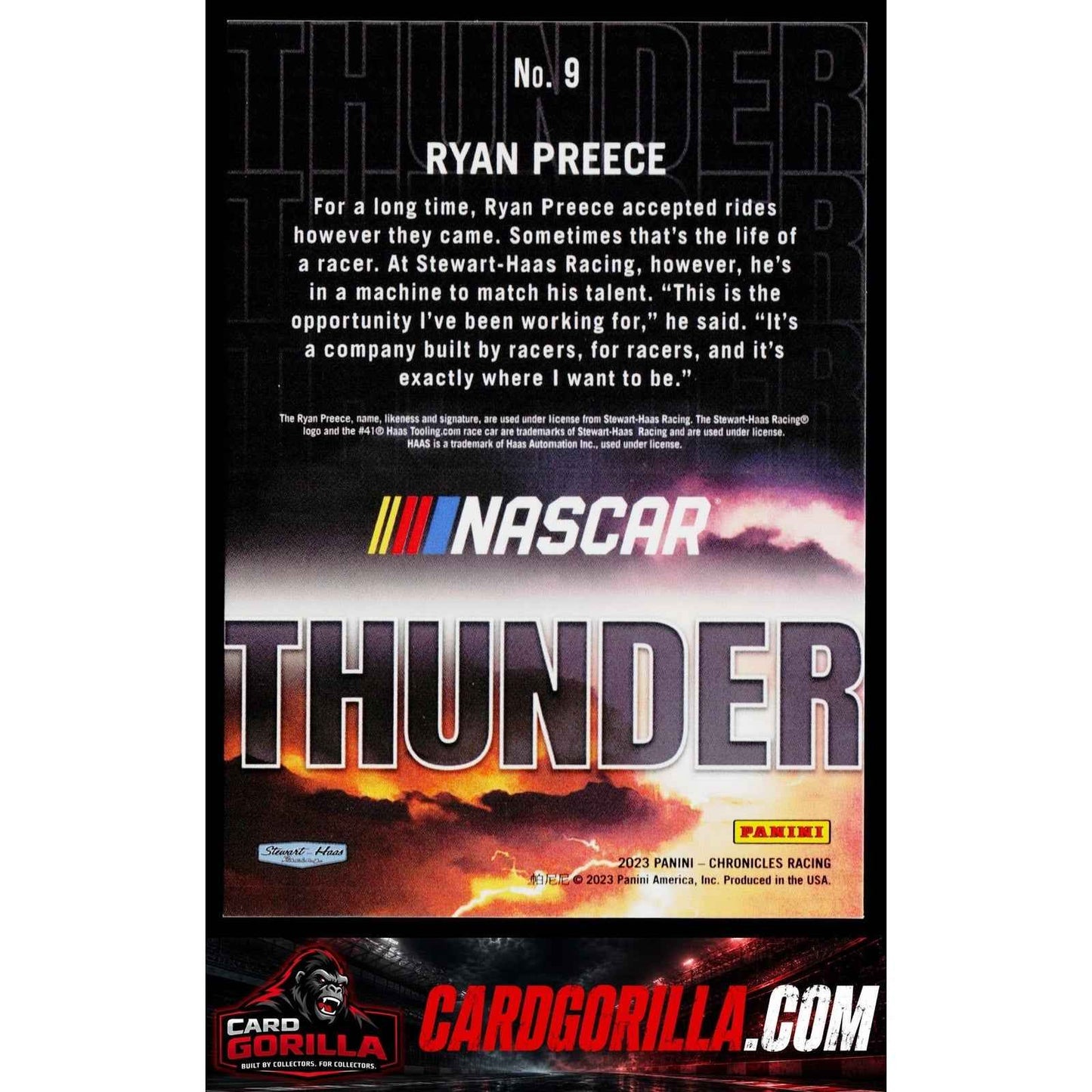 2023 Panini Chronicles #9 Ryan Preece Thunder Red #/99