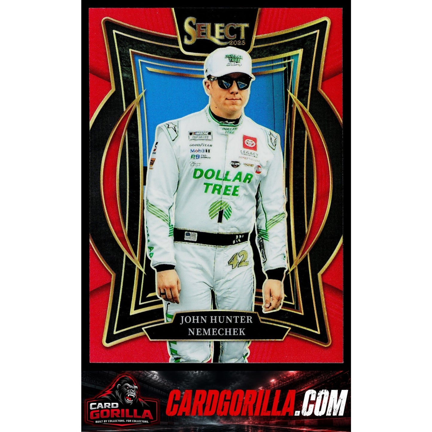 2025 Panini Select #48 John Hunter Nemechek Red Prizms #/125