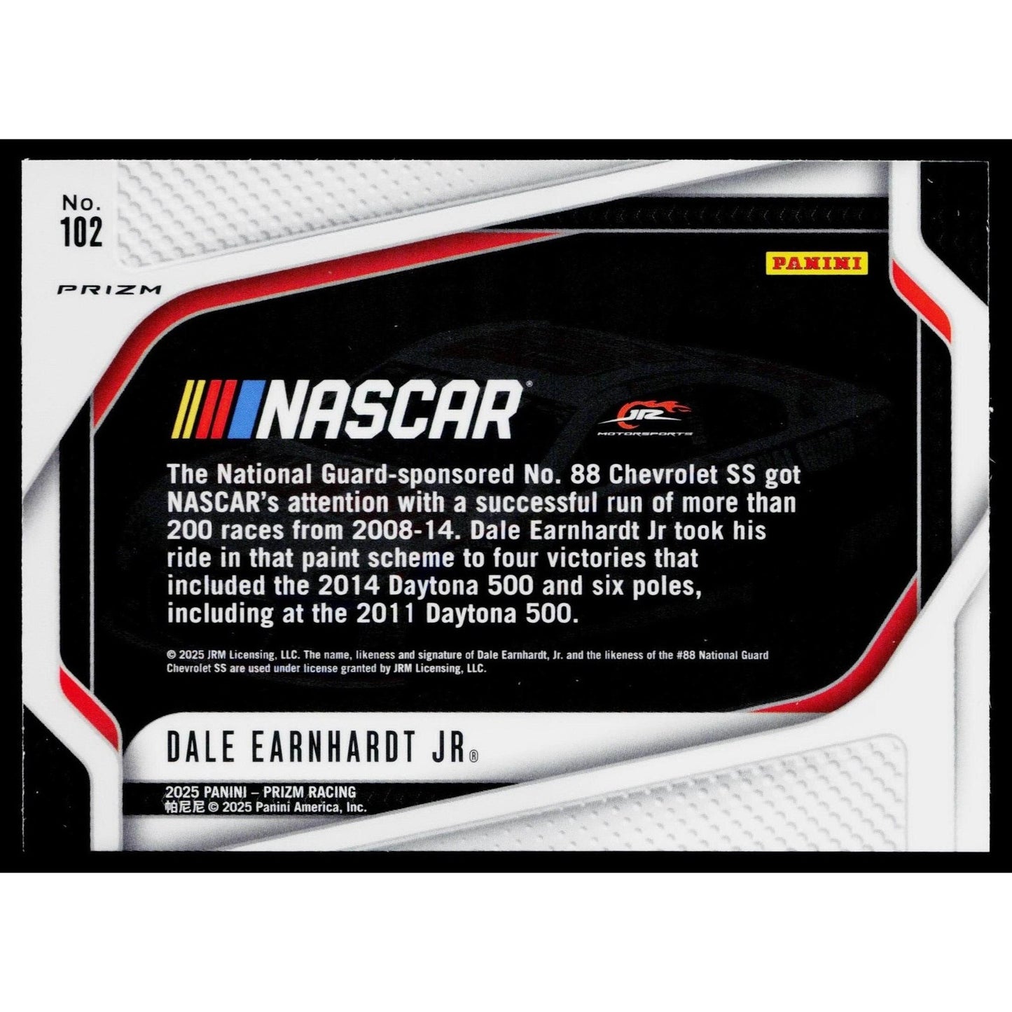 2025 Panini Prizm #102 Dale Earnhardt Jr White Sparkle