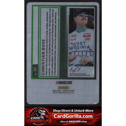 2025 Donruss #30 Christian Rose Printing Plate #1/1