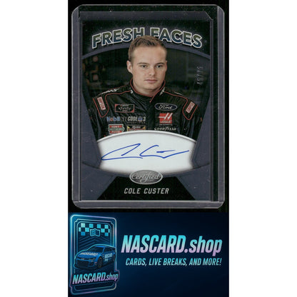 2018 Panini Certified #FFS-CC Cole Custer Fresh Faces Signatures #/75 RC