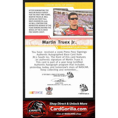 2006 Press Pass #NNO Martin Truex Jr. Signings