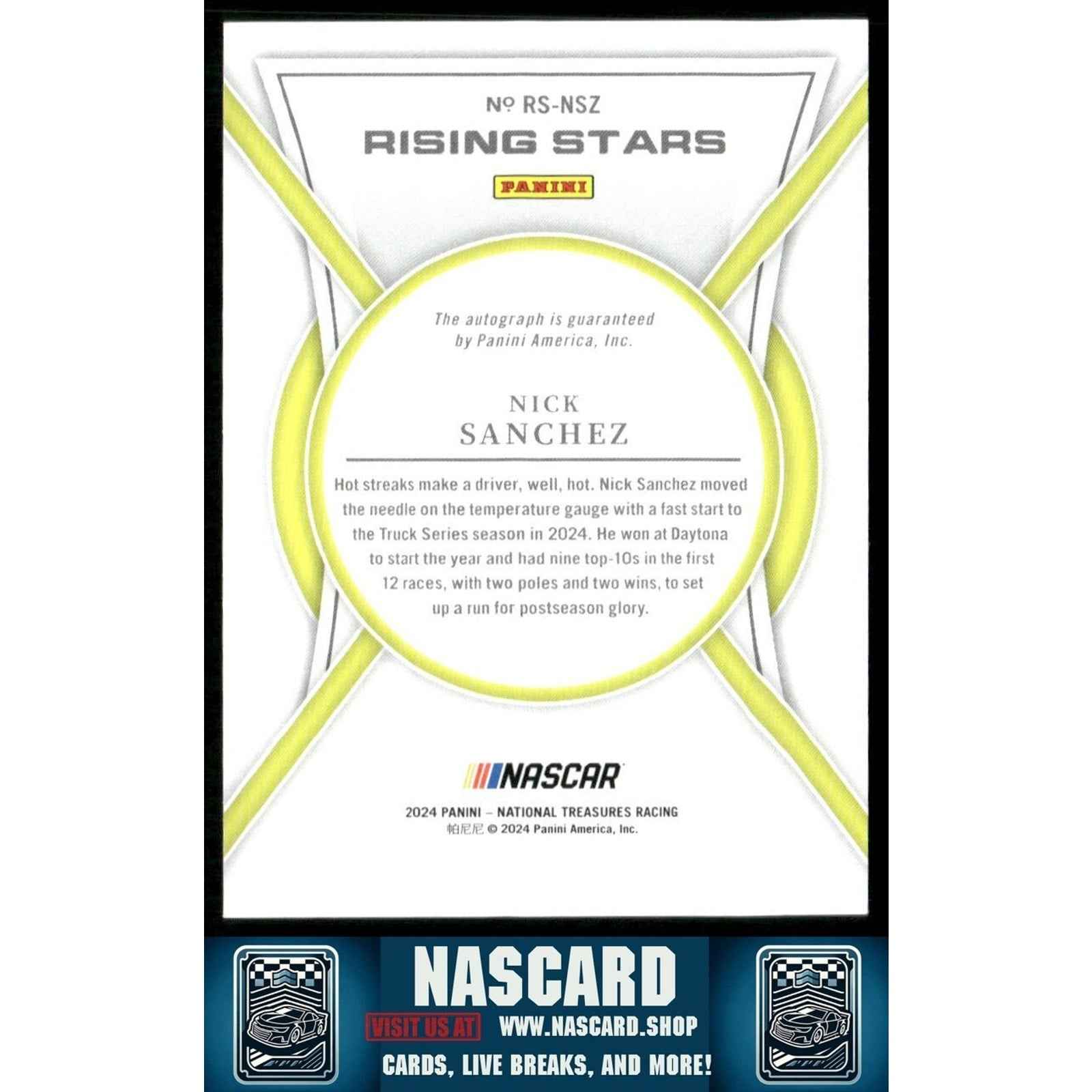2024 Panini National Treasures Rising Stars Holo Silver Nick Sanchez 02/25
