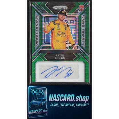 2024 Panini Prizm Layne Riggs Sensational Signatures Green Pulsar #/10 RC