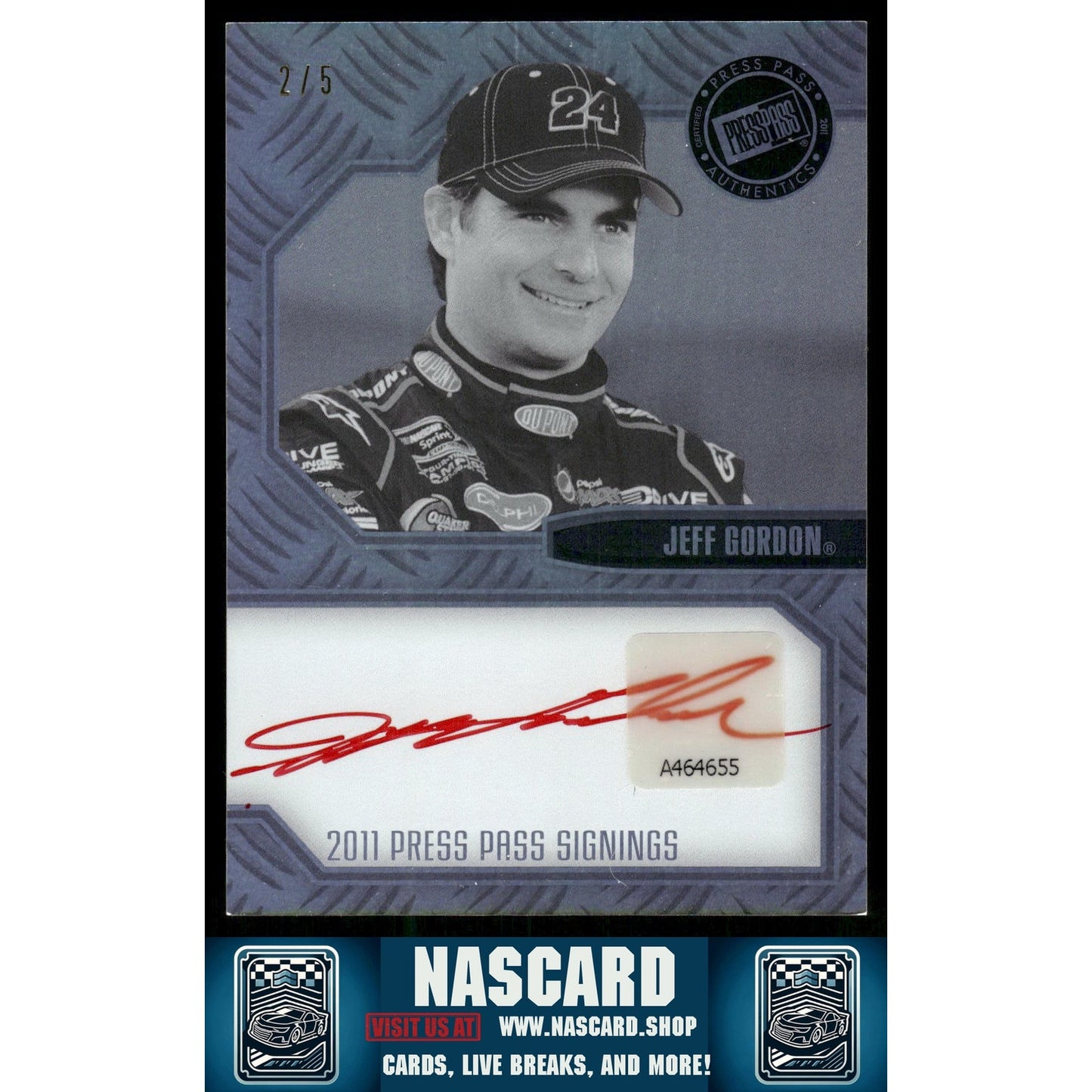 2011 Press Pass Signings Jeff Gordon Red Ink #/5 - NASCARD.shop