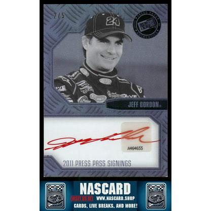 2011 Press Pass Signings Jeff Gordon Red Ink #/5 - NASCARD.shop