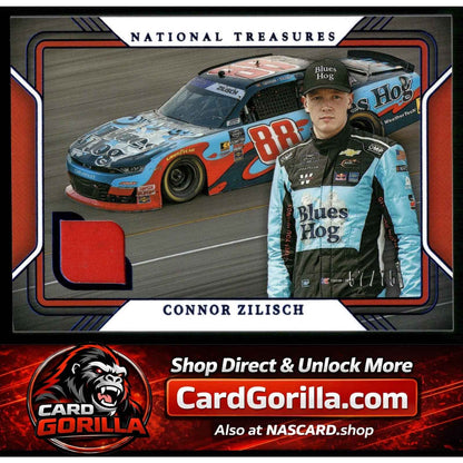 2025 Panini National Treasures #TG-CZC Connor Zilisch Track Gear Blue #/75