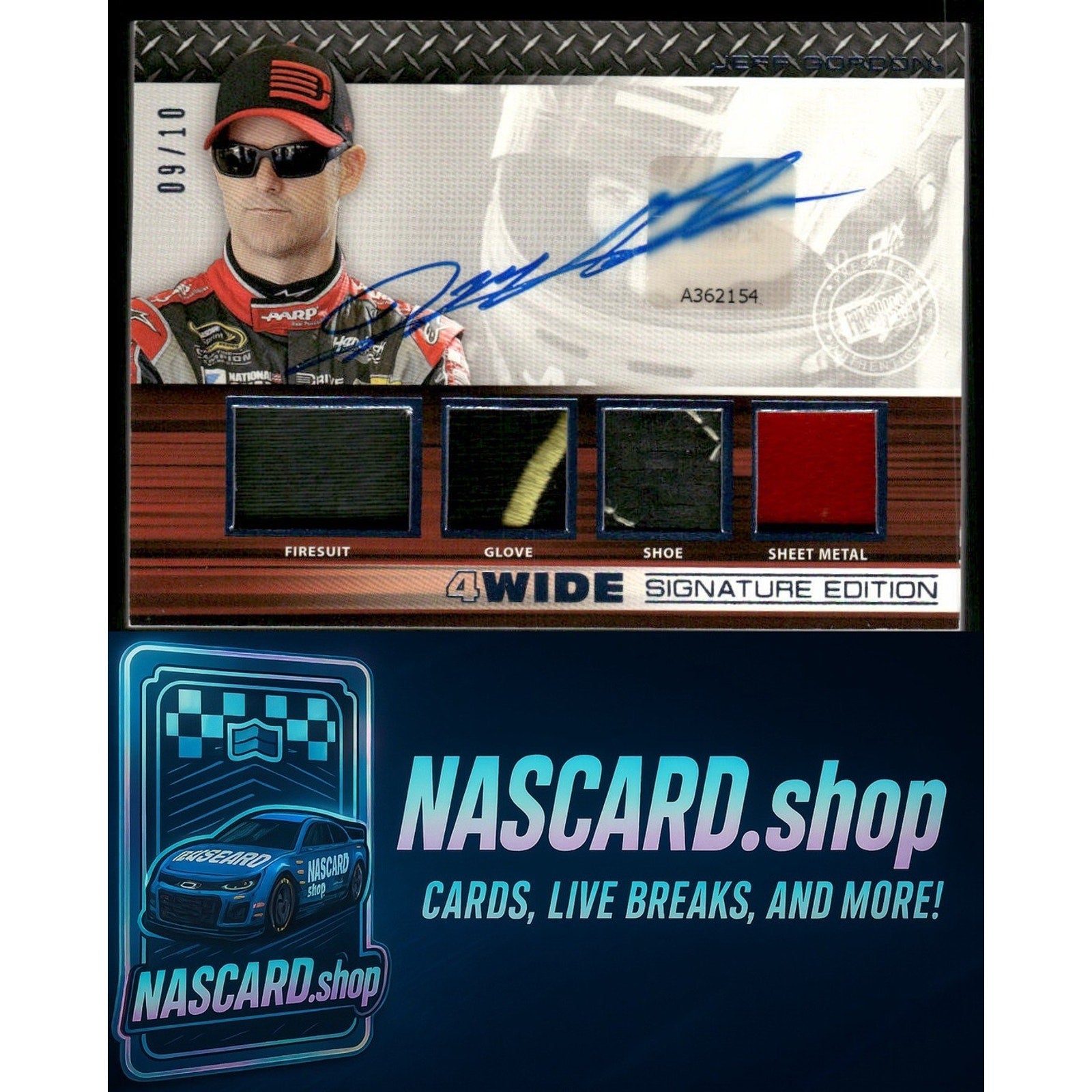 2015 Press Pass Cup Chase #4W-JG Jeff Gordon 4-Wide Signature Edition Blue #/10 - NASCARD.shop