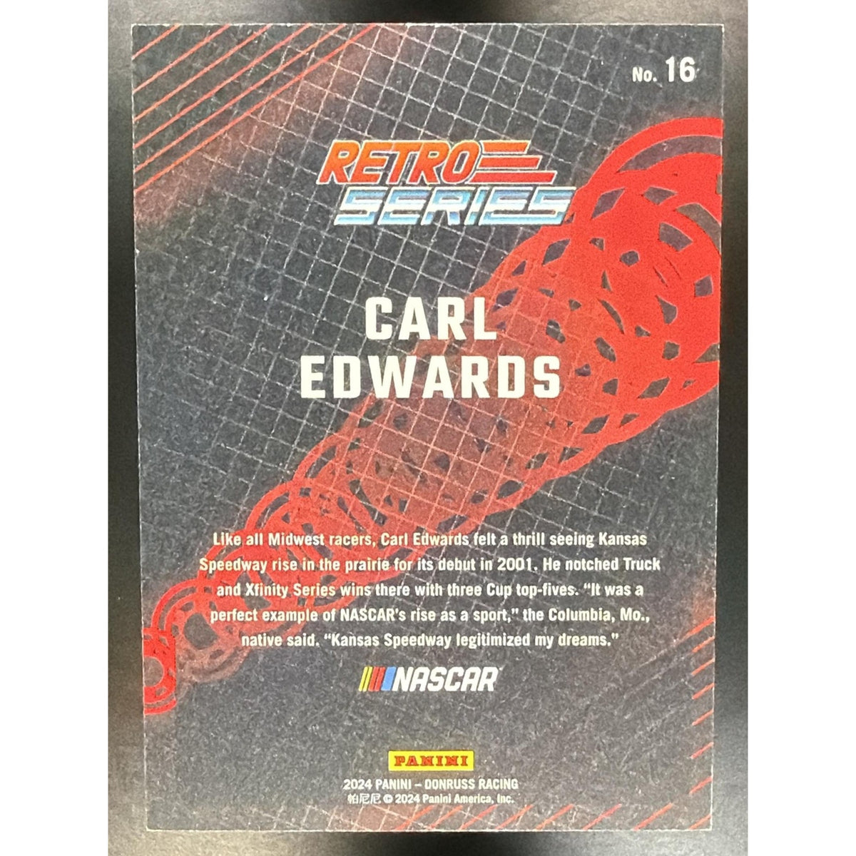 2024 Panini Donruss Carl Edwards #16 Retro Series Red Ice /149
