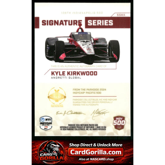 2024 Parkside Indy 500 Pacific #SSKK Kyle Kirkwood Signature Series Green#/25