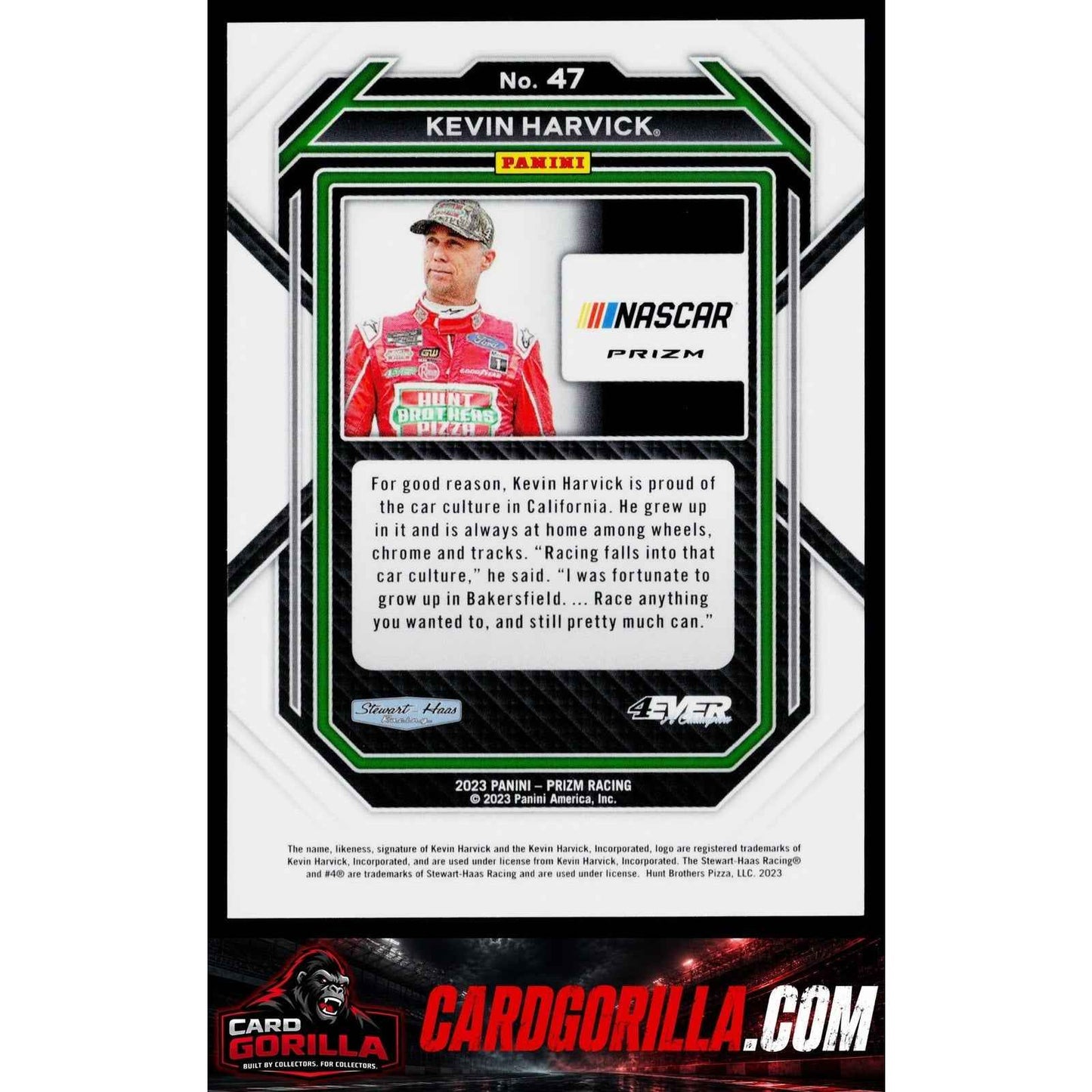 2023 Panini Prizm #47 Kevin Harvick White Sparkle Prizm