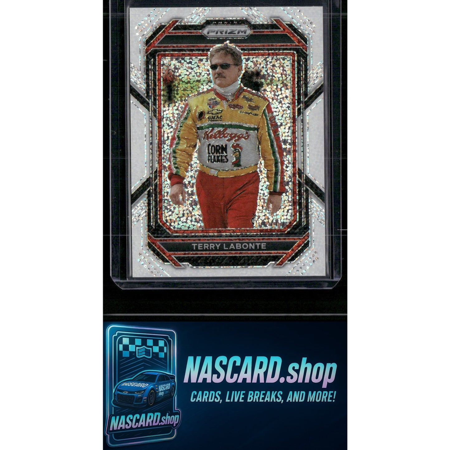 2023 Panini Prizm #48 Terry Labonte White Sparkle Prizm - NASCARD.shop
