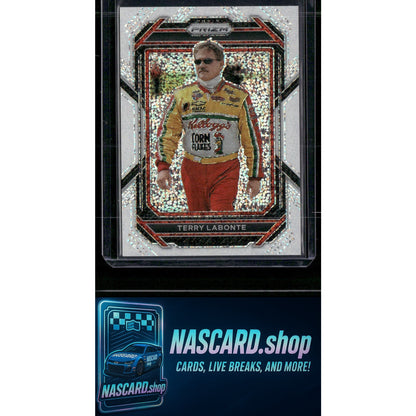 2023 Panini Prizm #48 Terry Labonte White Sparkle Prizm - NASCARD.shop