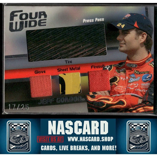 2008 Press Pass Four Wide Race Used Memorabilia Jeff Gordon /25 - NASCARD.shop