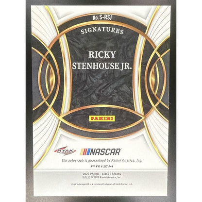 2026 Panini Select NASCAR Ricky Stenhouse Jr. #S-RSJ Signatures Ice Prizms Auto