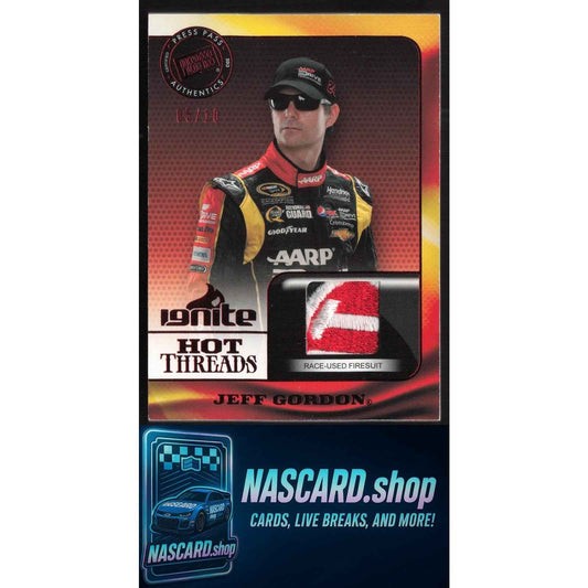 2013 Press Pass Ignite #HT-JG Jeff Gordon Hot Threads Red #/10