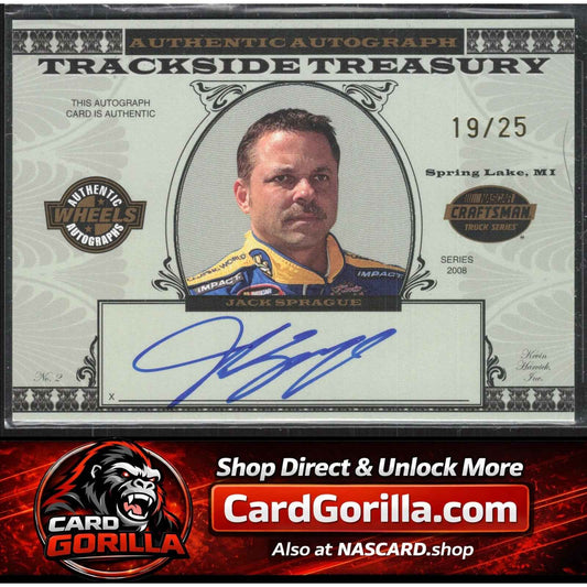 2008 Wheels American Thunder Jack Sprague Trackside Treasury Auto Gold /25
