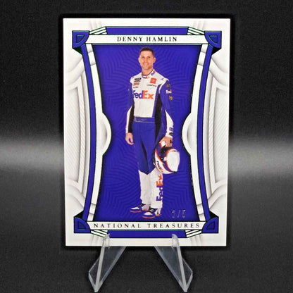 2023 Panini National Treasures Base Green #9 Denny Hamlin /5 - NASCARD.shop