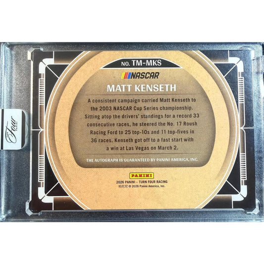 2026 Panini Turn Four #TM-MKS Matt Kenseth Timeless Moments Gold #/10