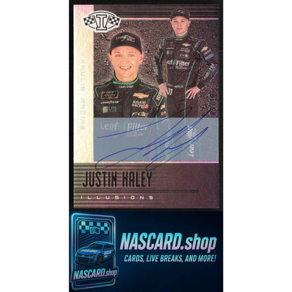 2020 Panini Chronicles #18 Justin Haley Illusions Autographs Gold #/10