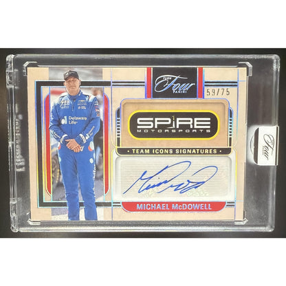 2026 Turn Four Racing Michael McDowell Team Icons Signatures Holo Silver /75