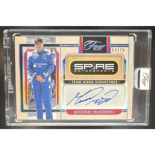 2026 Turn Four Racing Michael McDowell Team Icons Signatures Holo Silver /75