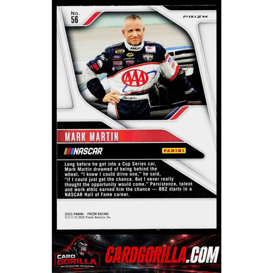 2025 Panini Prizm #56 Mark Martin White Sparkle