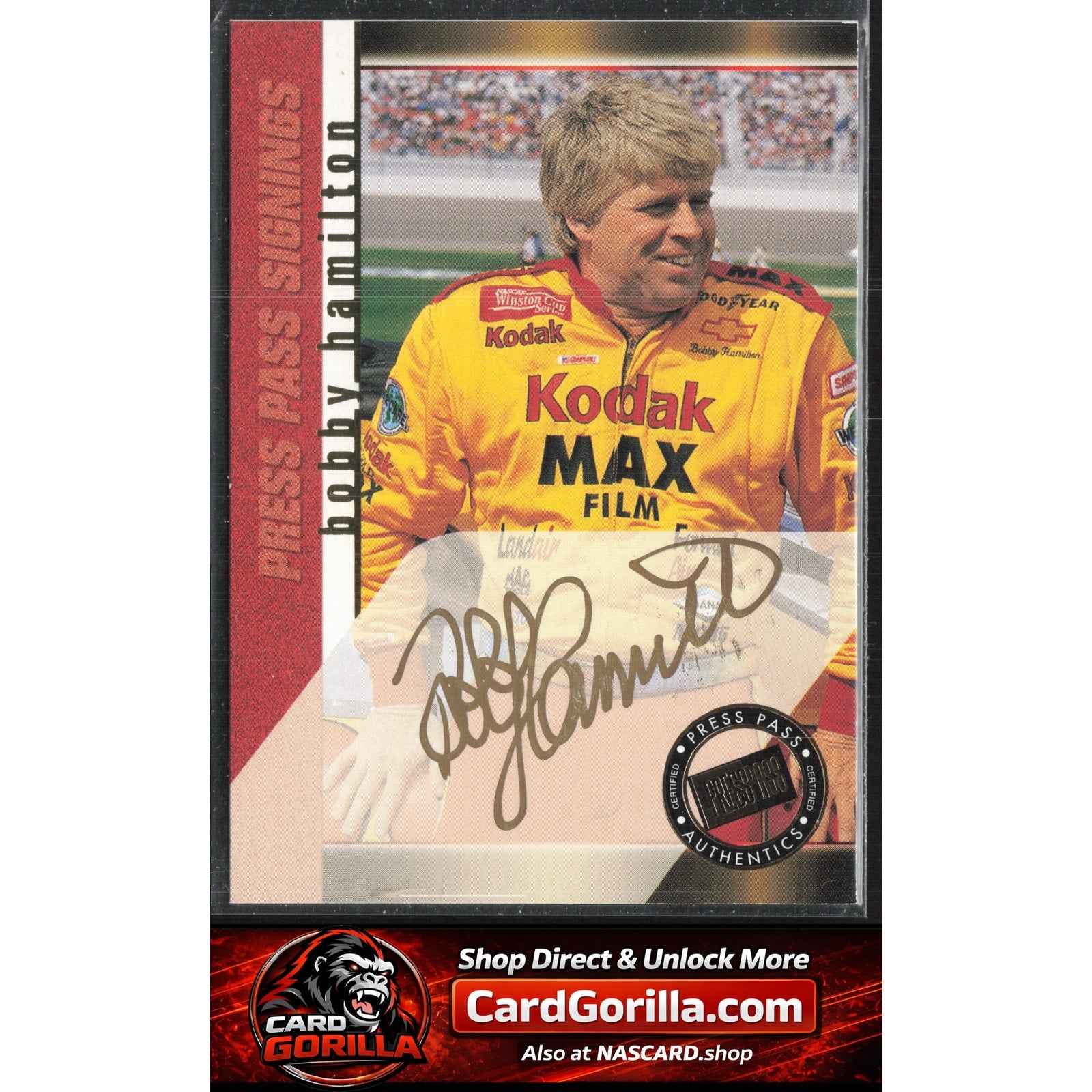 2000 Press Pass #NNO Bobby Hamilton Signings Gold #/100