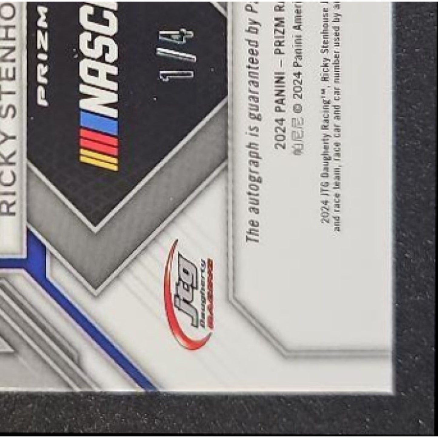 2024 Panini Prizm Ricky Stenhouse Jr Sensational Signatures Blue Shimmer FOTL /4
