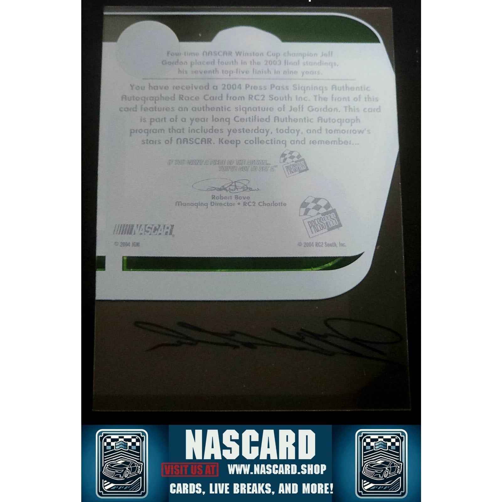 2004 Press Pass Signings Vault Authentic Autograph Jeff Gordon (AU)