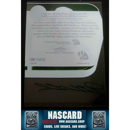 2004 Press Pass Signings Vault Authentic Autograph Jeff Gordon (AU)