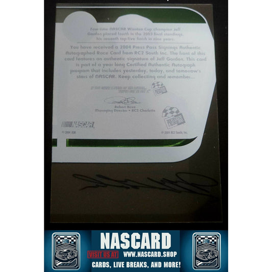 2004 Press Pass Signings Vault Authentic Autograph Jeff Gordon (AU) - NASCARD.shop