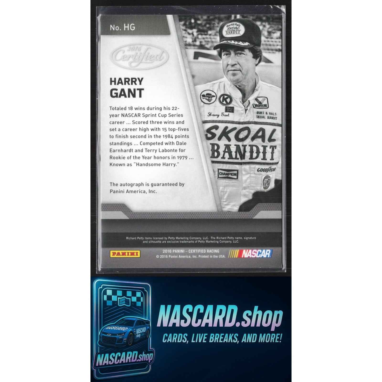 2016 Panini Certified #HG Harry Gant Certified Signatures #/99