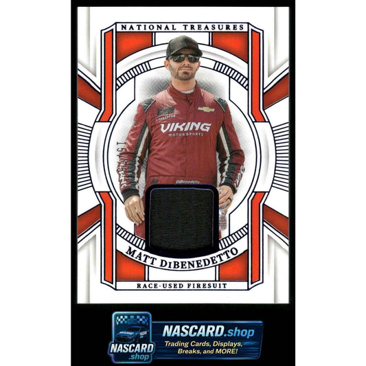2025 Panini National Treasures Matt DiBenedetto Race Used Firesuit Blue #/75