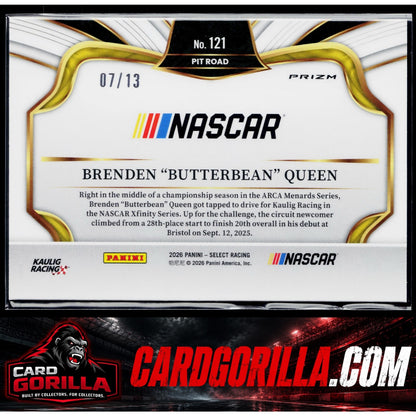 2026 Select Racing Brenden Butterbean Queen Pit Road Gold Power Plaid #/13