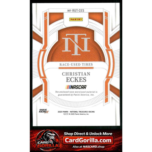 2025 Panini National Treasures #RUT-CES Christian Eckes Race Used Tires #/99