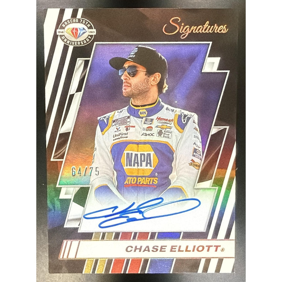 2026 Panini Donruss Racing 75th Anniversary Signatures Chase Elliott Holo 64/75