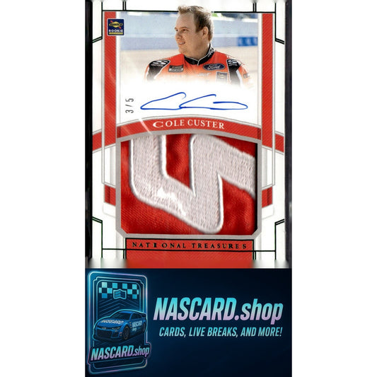 2020 National Treasures Cole Custer Rookie Patch Autographs Green #/5
