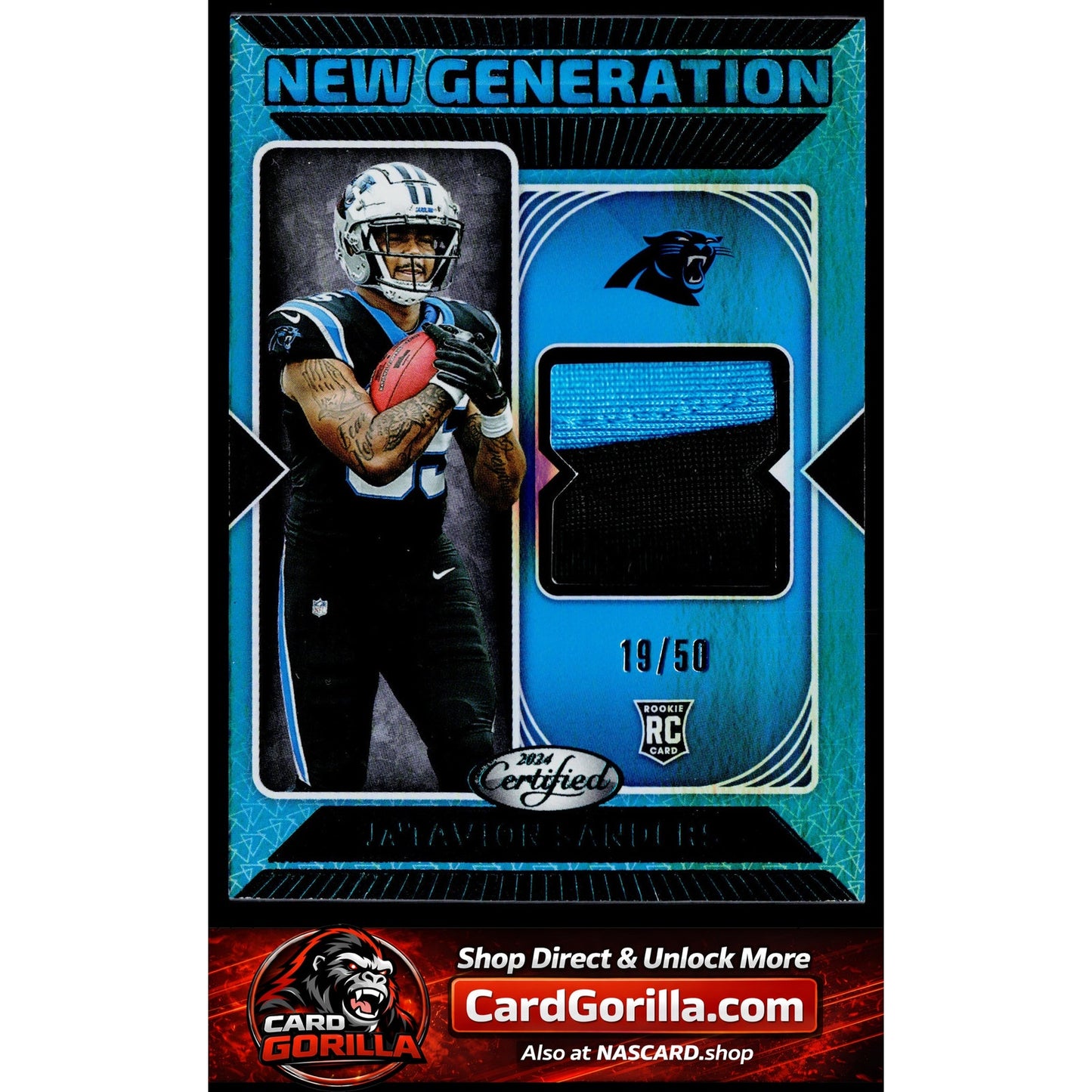 2024 Panini Certified Ja'Tavion Sanders New Generation Jerseys Mirror Teal #/50