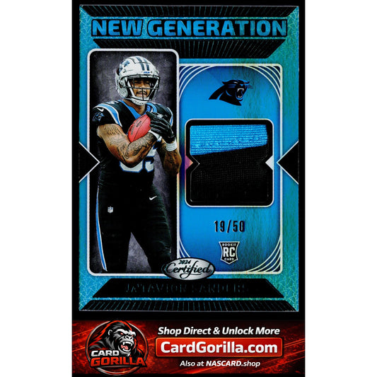 2024 Panini Certified Ja'Tavion Sanders New Generation Jerseys Mirror Teal #/50