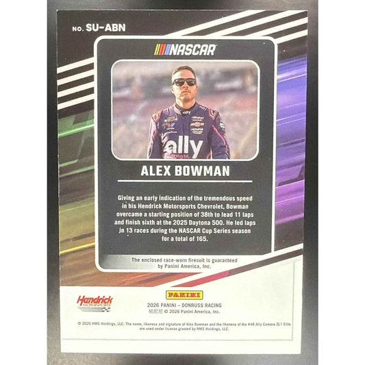2024 Panini Donruss Alex Bowman #SU-AB Suited Up Swatches MEM